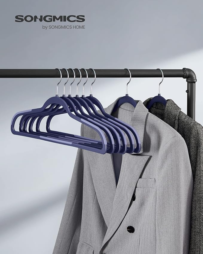 SONGMICS Clothes Hangers, Space-Saving, Dark Blue Ash and Light Blue Ash - Image 2