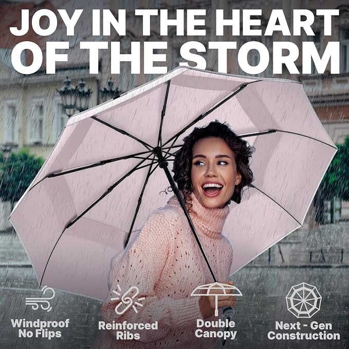 Royal Walk Windproof Folding Travel Umbrella Compact and Strong Luxurious Real - Image 4