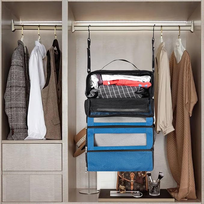 Suitcase Organizer, Travel Luggage Organizer Portable Hanging Travel Shelves - Image 7