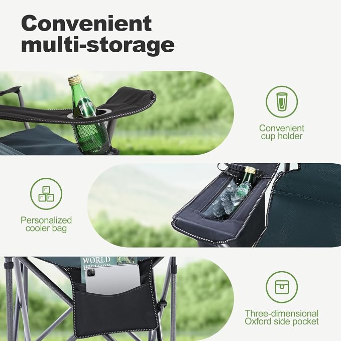 LET'S CAMP Oversized Folding Camping Chair Portable Outdoor Heavy Duty Padded - Image 6
