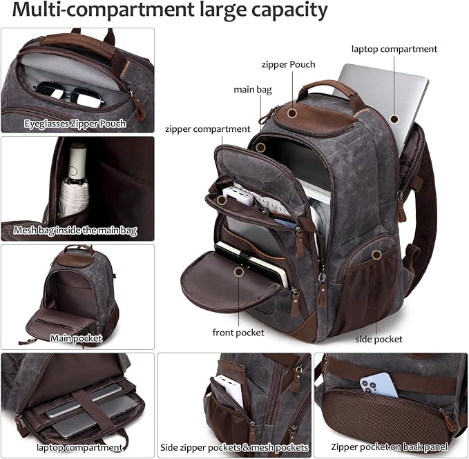 Travel Laptop Backpack 17.3 inch XL Computer Backpack - Image 3