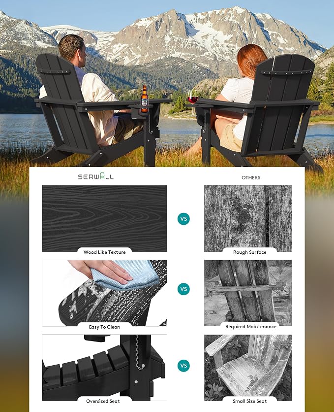 SERWALL HDPE Folding Adirondack Chair - Image 4