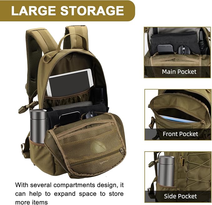 25L Hiking Backpack Small Tactical Backpack Daypack Camping Trekking Hunting - Image 5