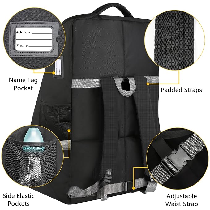 YOREPEK Padded Car Seat Travel Bag Backpack - Image 3