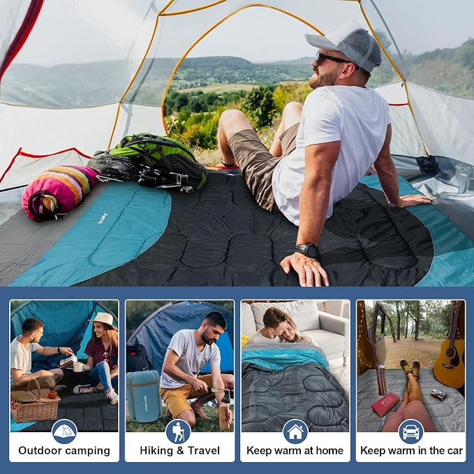 Double Sleeping Bag for Adults Machine Washable 2 Person Camping Sleeping Bag - Image 8