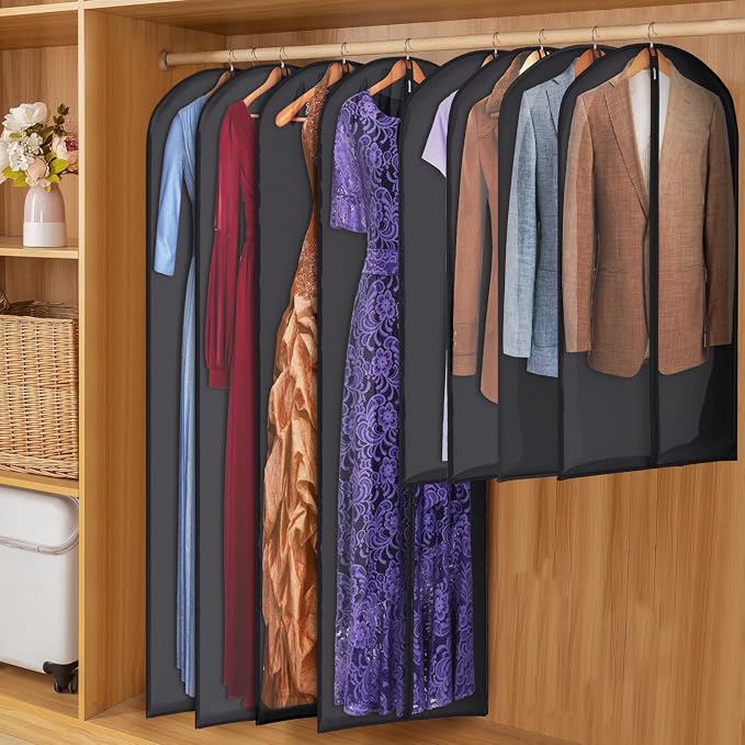 Zilink 43" Garment Bags for Hanging Clothes Clear Suit Bags for Closet Storage - Image 6