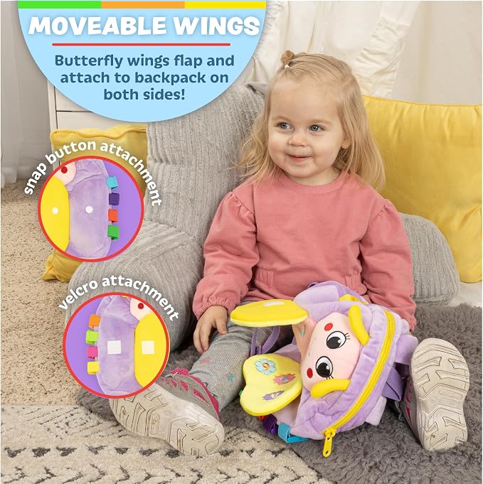 Buckle Toys Blossom Butterfly Toddler Backpack - Image 3