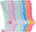 Compression Socks for Women Men Circulation Knee High 8 Pairs for Nurses by HELLOMOMOYA