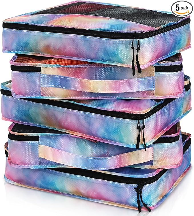 5 Pcs Packing Cubes for Suitcase Large Travel Cubes Carry on Luggage Organizer by Bulyoou