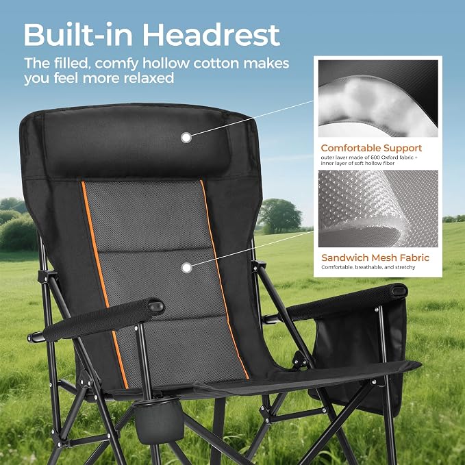 ALPHA CAMP Heavy Duty High Back Camping Chairs - Image 5