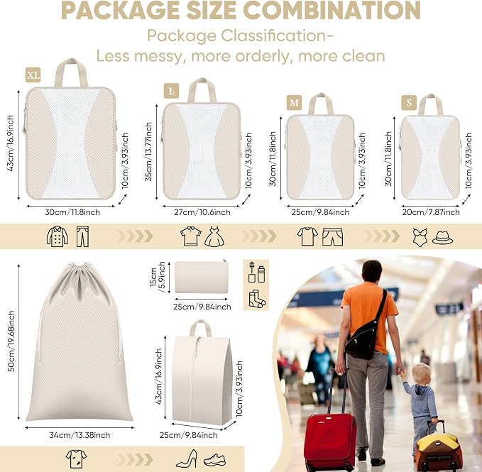 8 Set Compression Packing Cubes - Image 4
