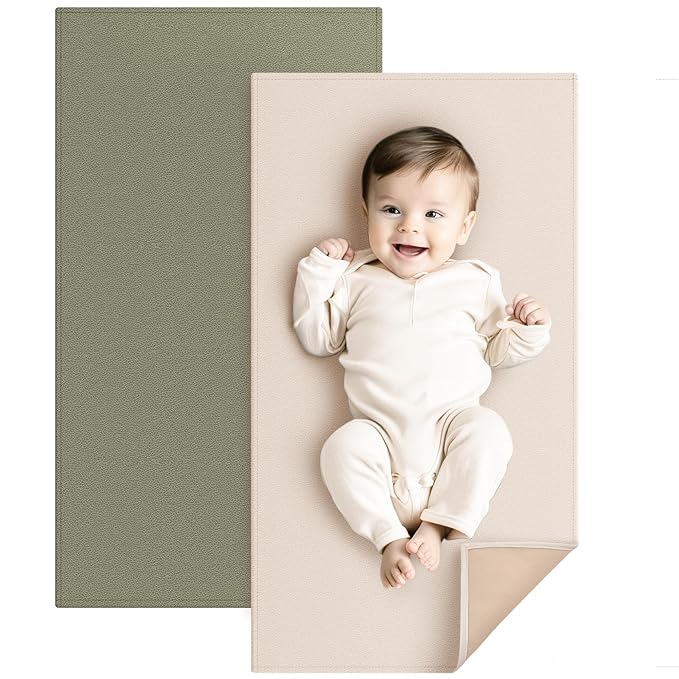 Konssy Faux Leather Baby Changing Mat, Waterproof, Wipeable & Portable Diaper by Konssy