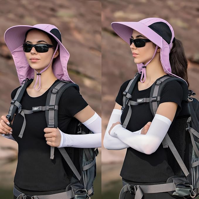 Sun Hat for Men Women with Neck Flap, UPF 50+ UV Protective Hiking Fishing Hats - Image 5