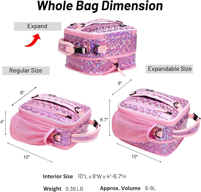 MIER Expandable Lunch Bag Insulated Lunch Box - Image 3