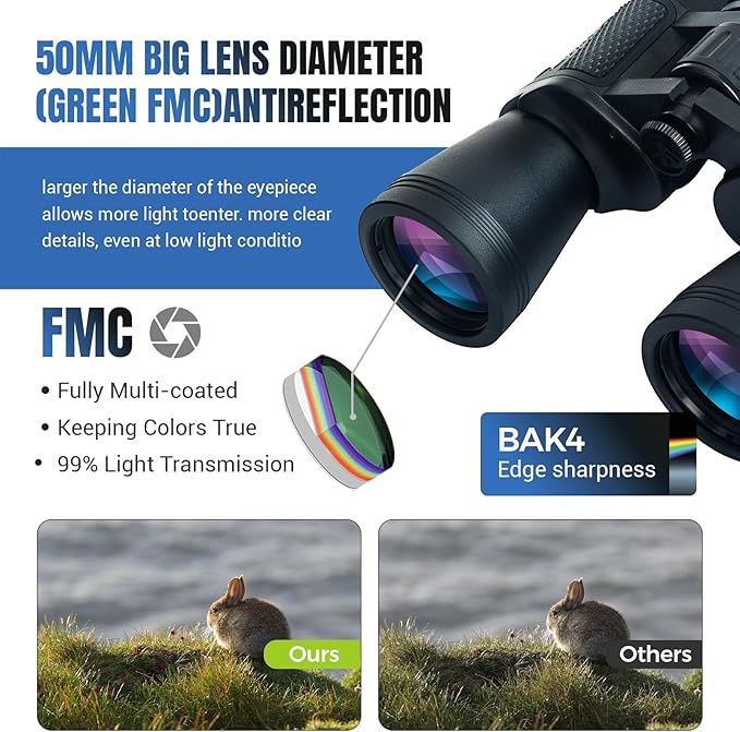 30x50 High Powered Binoculars for Adults, Waterproof Compact Binoculars - Image 3