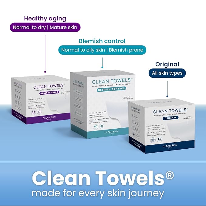 Clean Skin Club Clean Towels XL® Supreme, 100% USDA Biobased Face Towel - Image 11