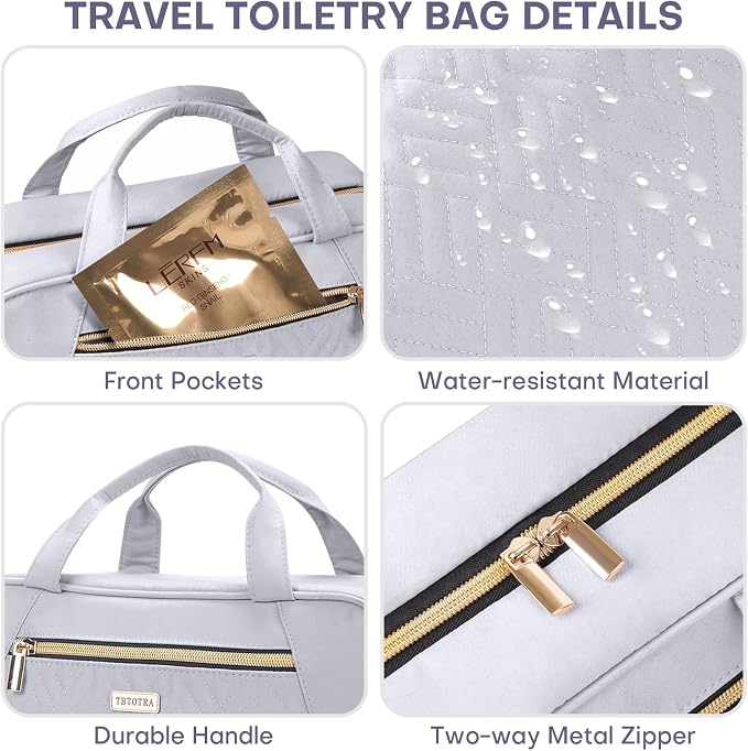 Hanging Toiletry Bag for Women Travel, 2 Sizes Large & Small Waterproof - Image 6