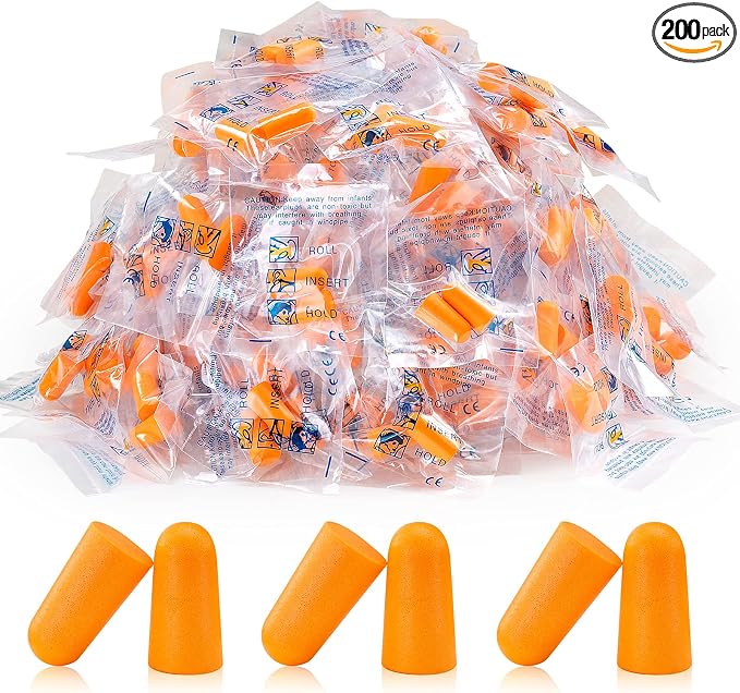 200 Pairs Earplugs for Noise Cancelling Individual Bagged Foam EarPlugs for by LETAYAR