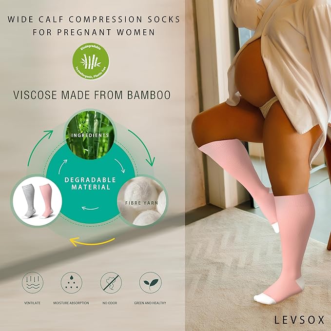 LEVSOX Wide Calf Compression Socks - Image 3