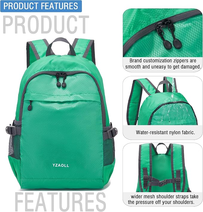 YZAOLL Small Lightweight Packable Hiking Backpack, 20L Hiking Backpack Day Pack - Image 3