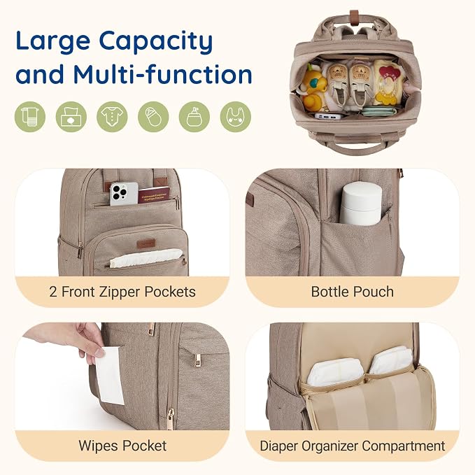 mommore Diaper Bag Expandable Large Baby Bag - Image 3