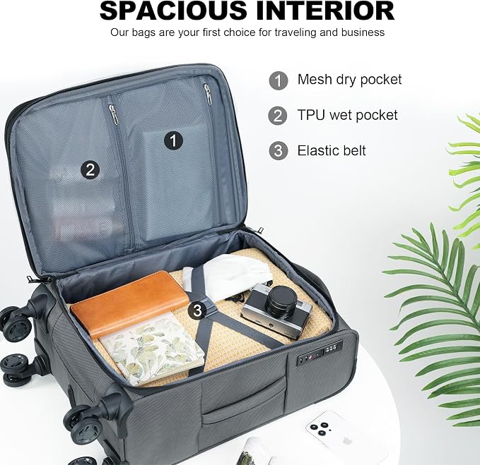 KROSER Softside Expandable Carry On Luggage - Image 3
