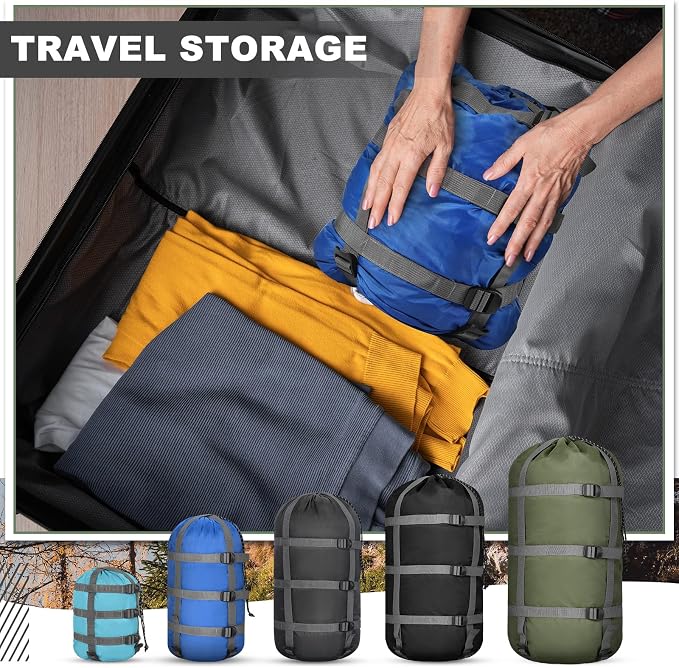 5 Pack Compression Stuff Sack 5 Assorted Size Sleeping Bag Stuff Sack - Image 7