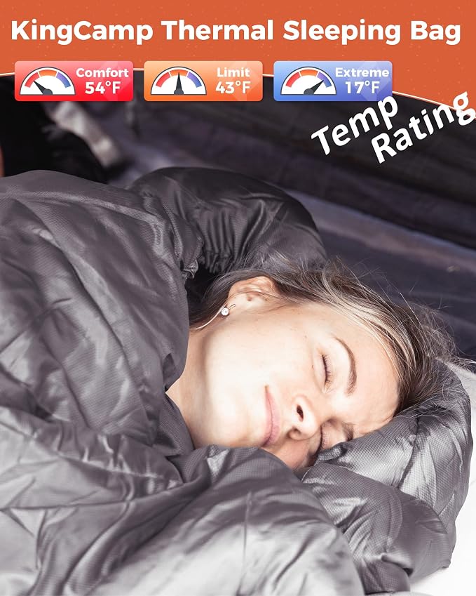 KingCamp Sleeping Bag for Adults, Cold Weather & Warm Extra Wide Big & Tall XL - Image 5