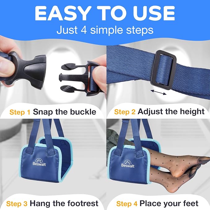 Portable Airplane Foot Hammock for Plane Travel - Image 7