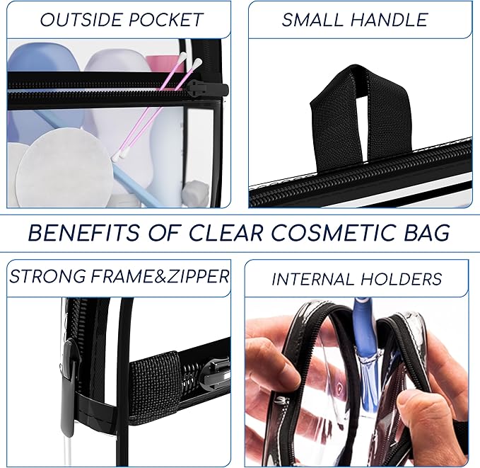 TSA Approved Toiletry Bag 3-1-1 Clear Travel Cosmetic Bag - Image 2