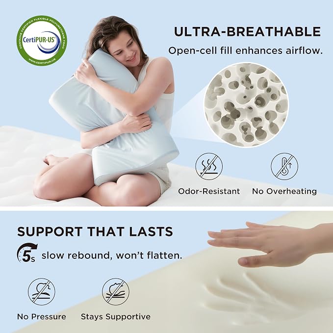 Bedsure Cervical Neck Pillow for Sleeping, Memory Foam - Image 4