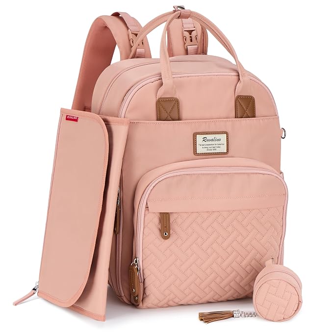RUVALINO Diaper Bag Backpack, Large Capacity, Waterproof by RUVALINO