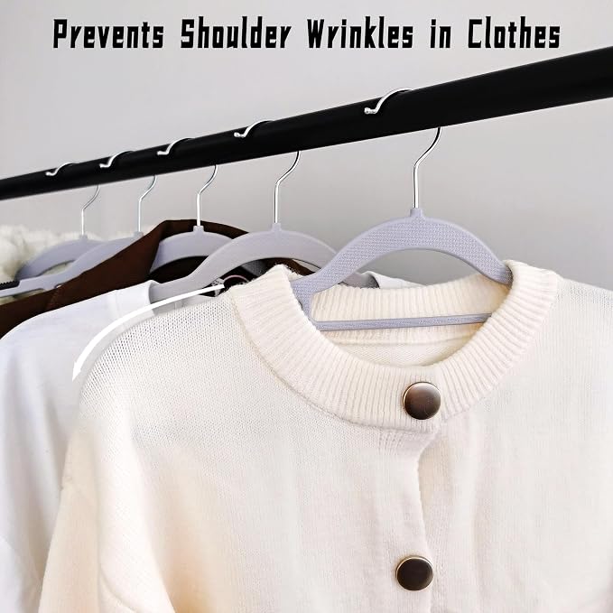 30 Pack Plastic Clothes Hangers Non Slip - Image 2