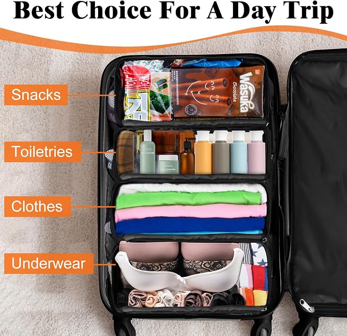 Hanging Travel Organizer, Carry-on Luggage Suitcase Organizer, Portable Shelves - Image 7
