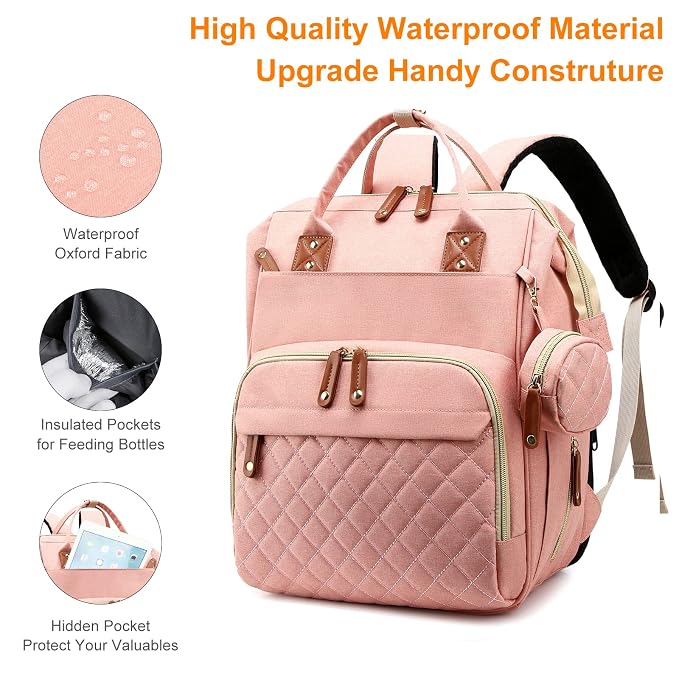 Diaper Bag, Backpack with Changing Station, Waterproof Baby Bag - Image 3