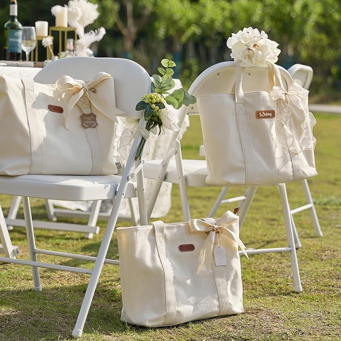 AW BRIDAL Monogram Canvas Tote Bag - Image 8
