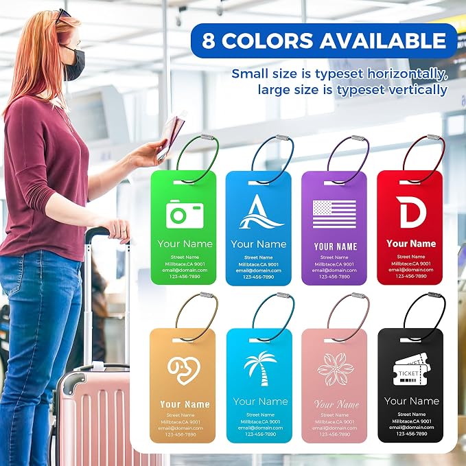 Personalized Luggage Tags, Custom Luggage Tags 4 Pack TSA Approved Double Sided - Image 6