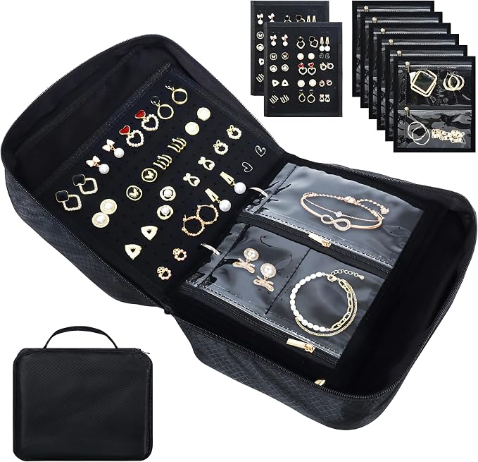 Meneng Travel Jewelry Case Organizer: Jewelry Bags Storage Book Binder by Meneng