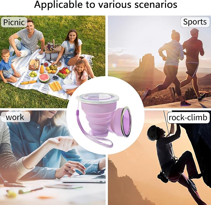 Collapsible Cup Silicone Foldable Cup-Expandable Folding Drinking Reusable - Image 5