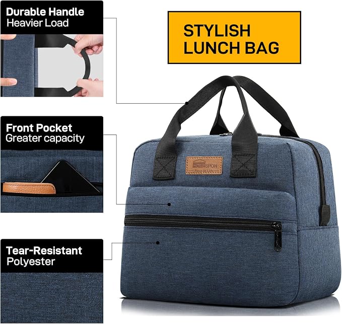 HOMESPON Insulated Lunch Bag for Women Men Lunch Box Cooler Lunch Tote for Work - Image 2