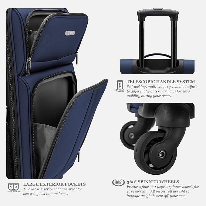 U.S. Traveler Anzio Softside Expandable Spinner Luggage, 2-Piece Set - Image 3