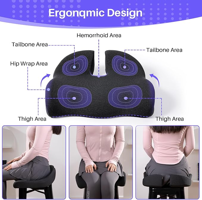 Seat Cushion for Office Chair, Large Thick Seat Cushion for Tailbone Pain Relief - Image 4