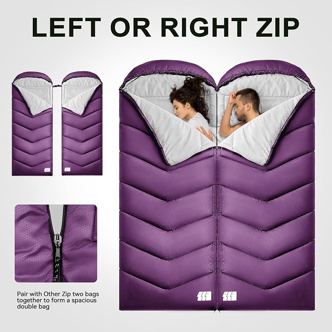 Sleeping Bags for Adults Cold Weather, Waterproof, Lightweight Camping Sleeping - Image 3