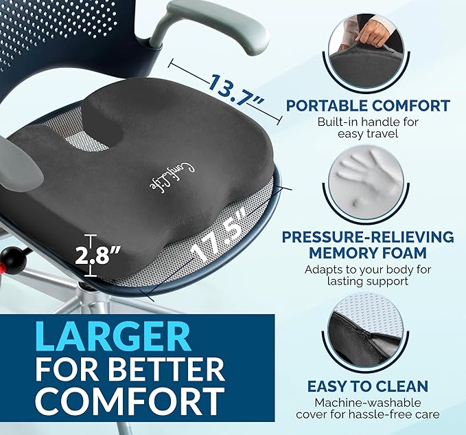 ComfiLife Premium Gel & Memory Foam Seat Cushion – Doctor Recommended Office - Image 5