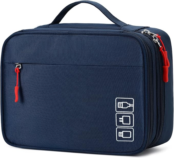 MIRLEWAIY Electronics Cable Organizer Bag, Water-resistant Tech Pouch, Portable by MIRLEWAIY