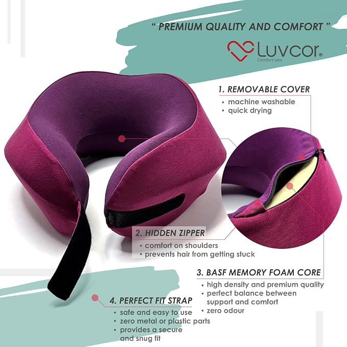 Premium Quality Memory Foam Travel Neck Pillow Bundle - Image 3