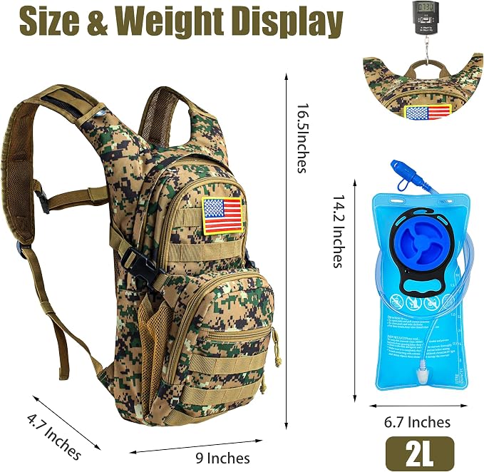 Tactical Hydration Backpack 2L Water Bladder - Image 7