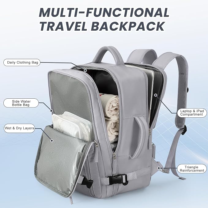 Beraliy Large Travel Backpack, Airline Approved Carry On Backpack, 16 Laptop - Image 3