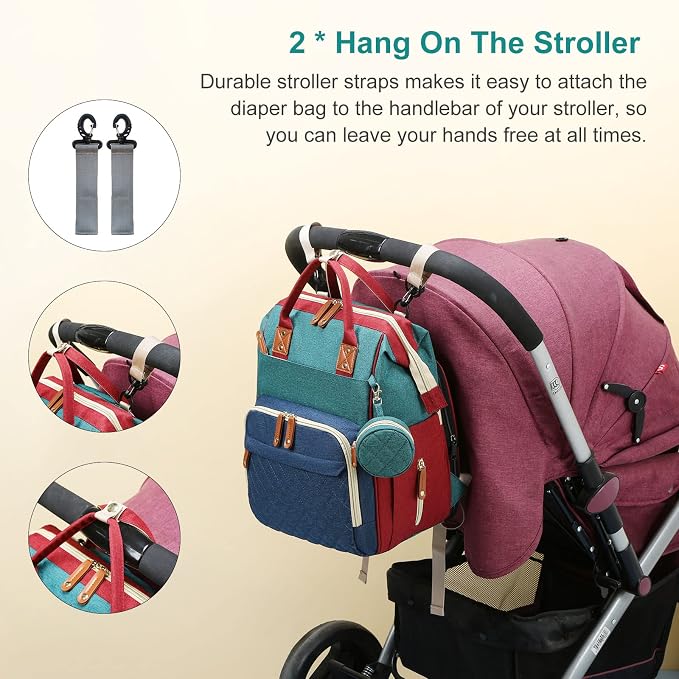 Diaper Bag, Backpack with Changing Station, Waterproof Baby Bag - Image 5