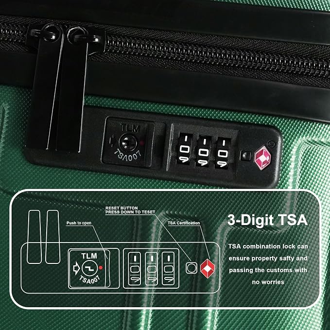 Luggage Sets 4 Piece, ABS PC Lightweight Suitcases - Image 3